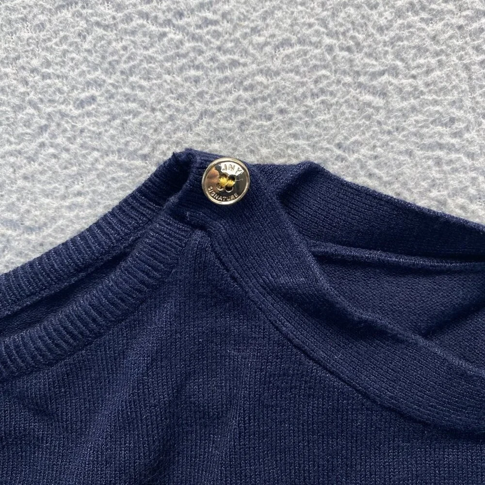 Jones New York Women's Size L Navy Striped Nautical 3/4 Sleeve Shirt Top Coastal - Picture 9 of 11